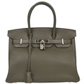 Hermes 2015 Vert de Gris Taurillon Clemence Birkin 30 Handbag