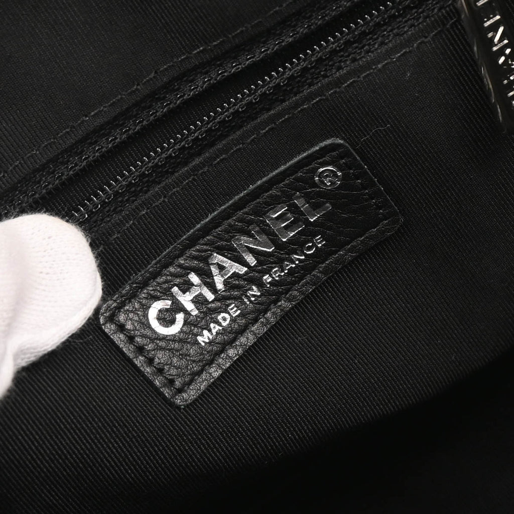 Chanel 2018 Black Lambskin Chevron Camera Bag Small