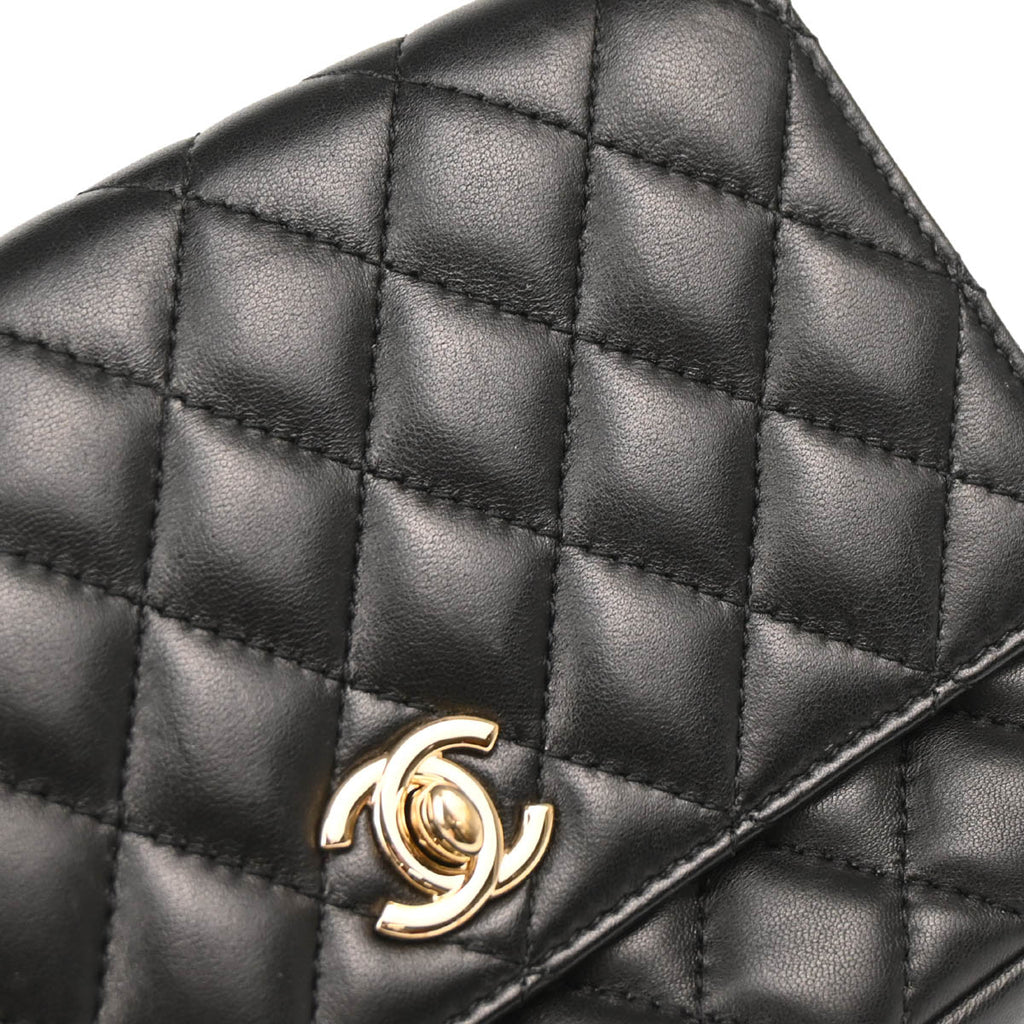Chanel 2019 Black Lambskin Side Packs Shoulder Bag