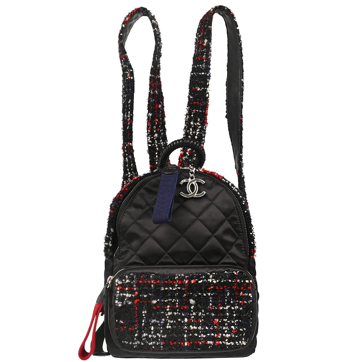 Chanel 2017-2018 Black Tweed Nylon Astronaut Essentials Backpack
