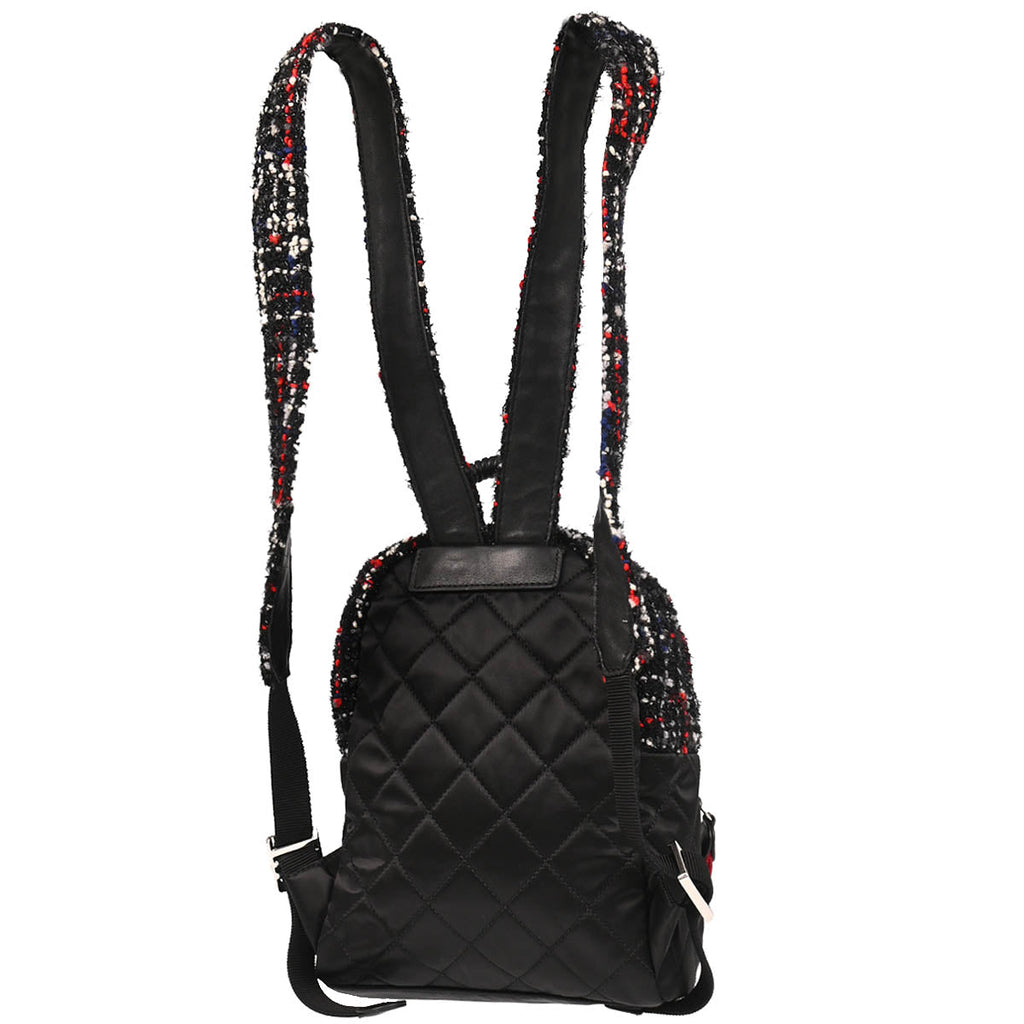 Chanel 2017-2018 Black Tweed Nylon Astronaut Essentials Backpack