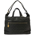 Chanel 2018-2019 Black Caviar 2way Shoulder Handbag