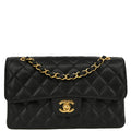 Chanel 2012 Black Caviar Small Classic Double Flap Shoulder Bag