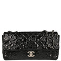 Chanel 2010-2011 Black Patent Leather Icons Flap Shoulder Bag