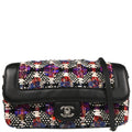 Chanel 2017 Black Lambskin Tweed Corset Flap Shoulder Bag