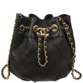 Chanel 2019 Black Calfskin Bucket Shoulder Bag