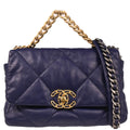 Chanel 2019 Navy Calfskin 19 Dix-neuf 2way Shoulder Handbag Bag