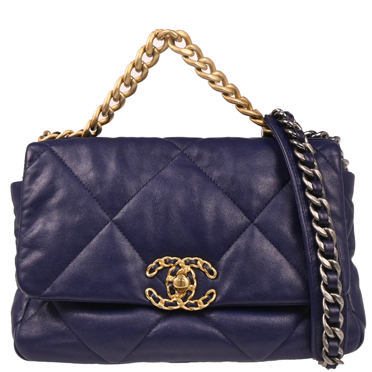 Chanel 2019 Navy Calfskin 19 Dix-neuf 2way Shoulder Handbag Bag