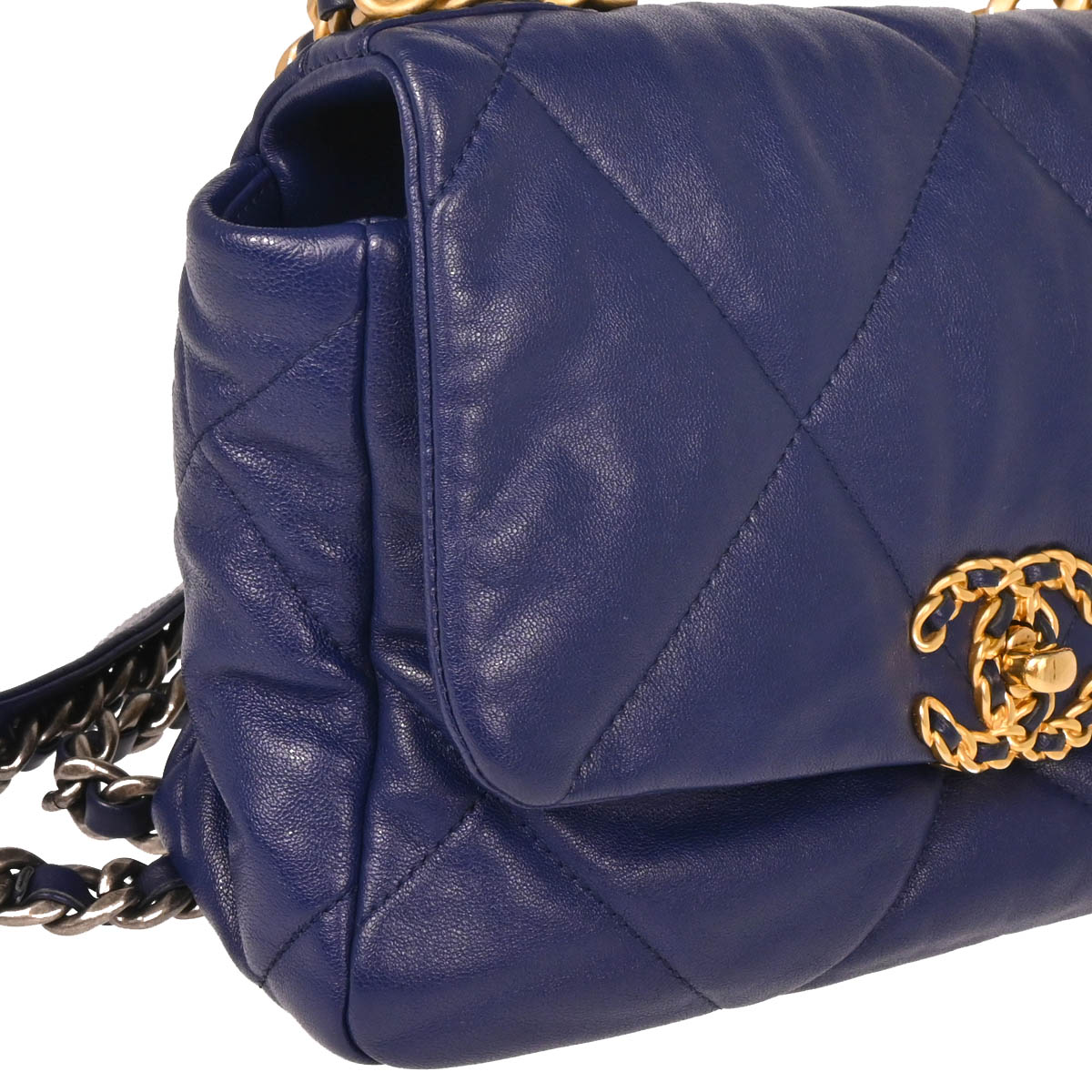 Chanel 2019 Navy Calfskin 19 Dix-neuf 2way Shoulder Handbag Bag
