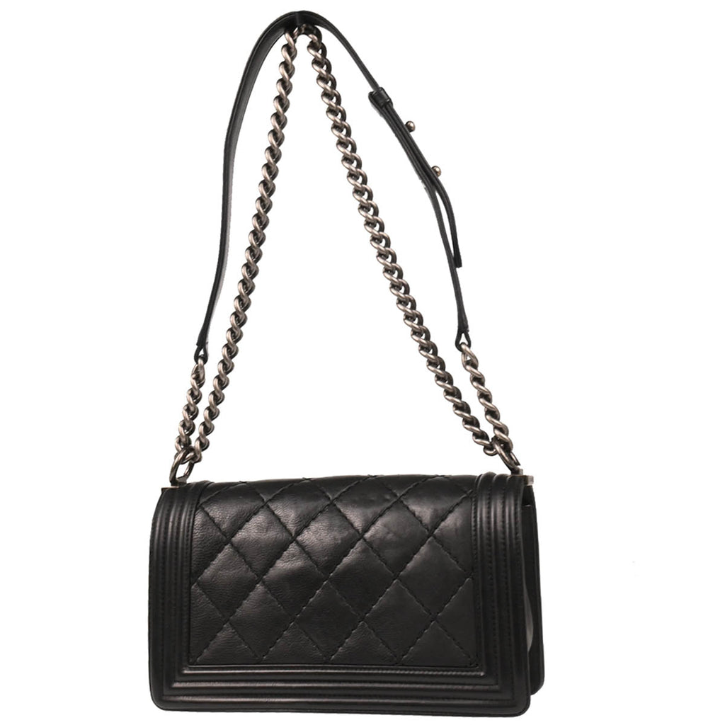 Boy Chanel 2014 Black Calfskin Medium Shoulder Bag