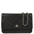 Chanel 2017-2018 Black Caviar Classic WOC Wallet on Chain Shoulder Bag