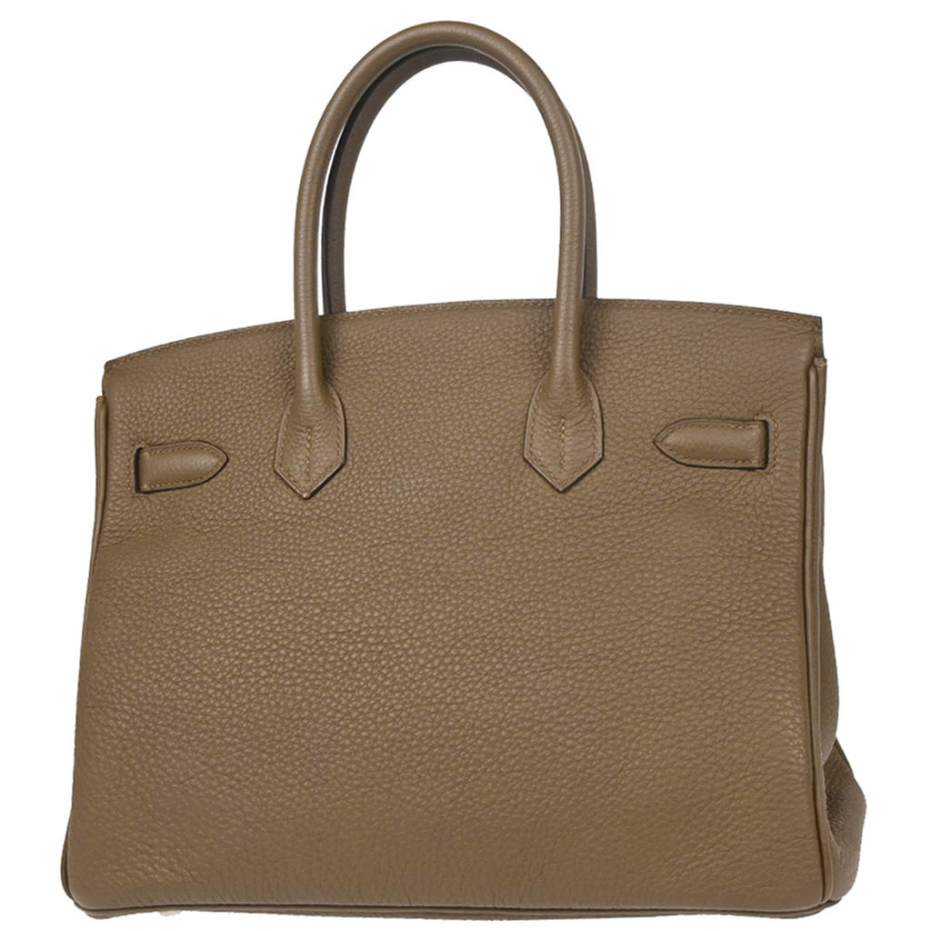 Hermes 2015 Taupe Gray Taurillon Clemence Birkin 30 Handbag