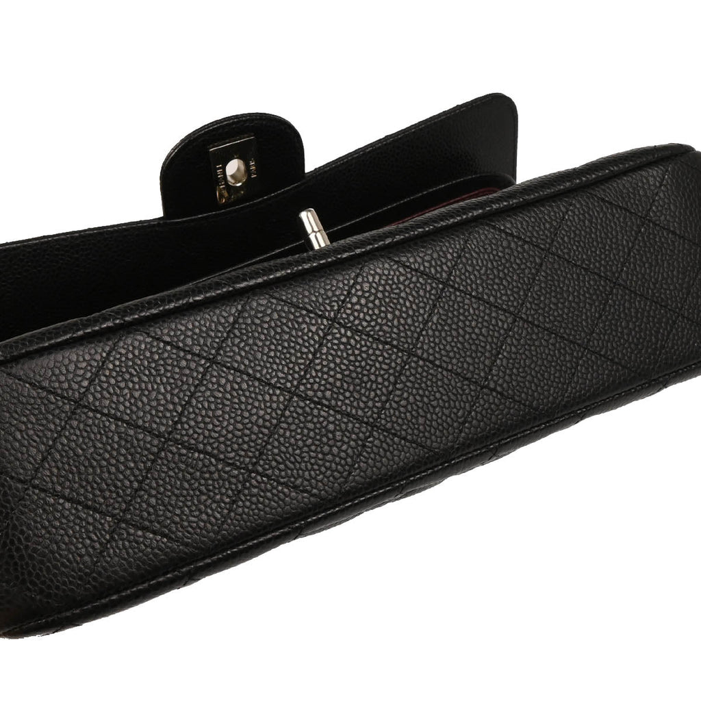 Chanel 2018-2019 Black Caviar Medium Classic Double Flap Shoulder Bag