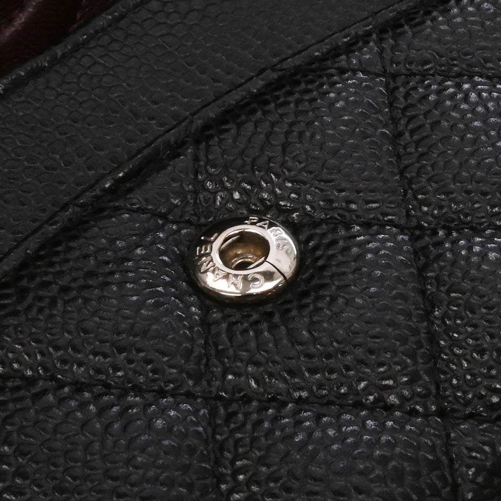 Chanel 2018-2019 Black Caviar Medium Classic Double Flap Shoulder Bag