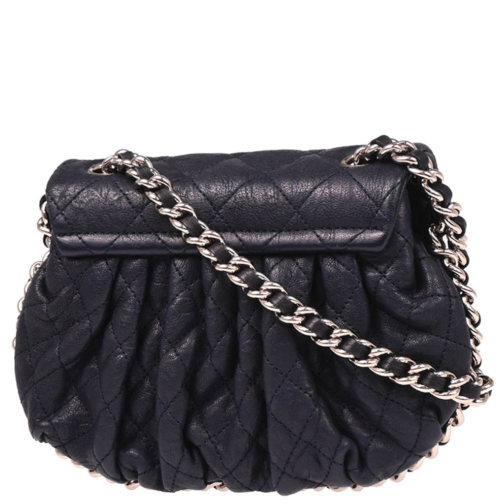 Chanel 2014 Navy Calfskin Chain Around Shoulder Bag