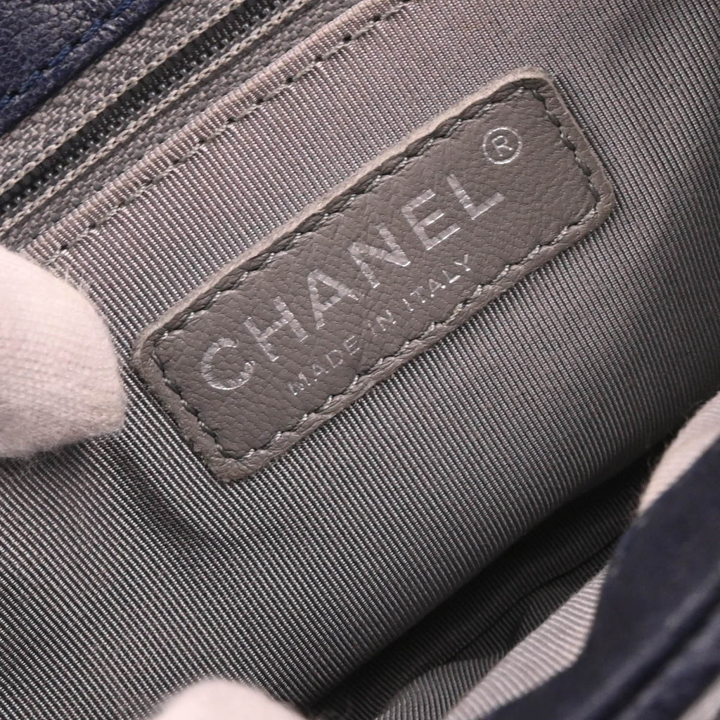 Chanel 2014 Navy Calfskin Chain Around Shoulder Bag