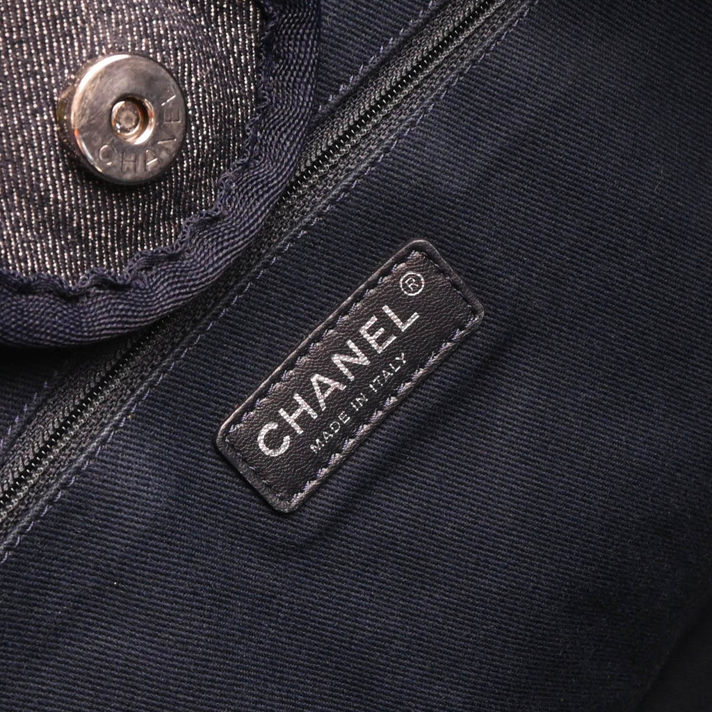Chanel 2014-2015 Navy Denim Medium Deauville 2way Shoulder Tote Bag