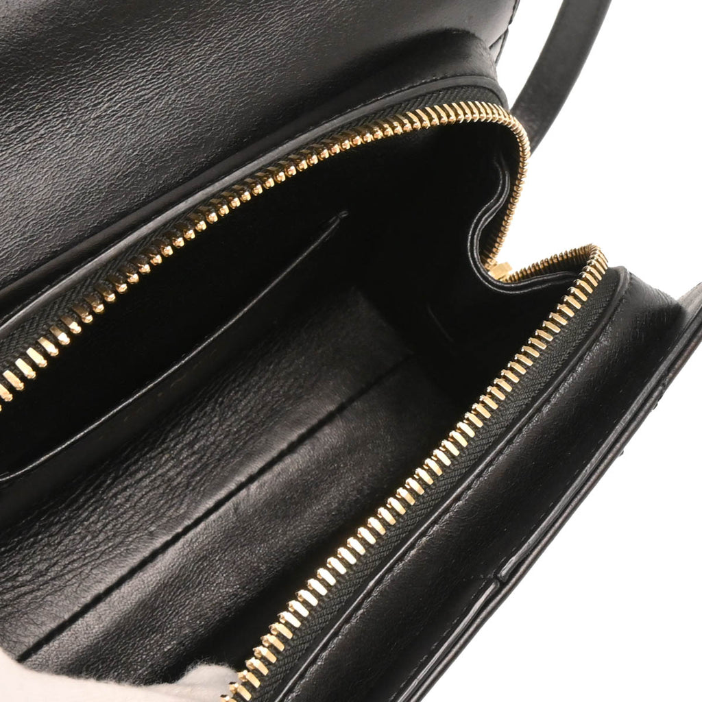 Chanel 2018-2019 Black Lambskin Chevron Medal Flap Shoulder Bag