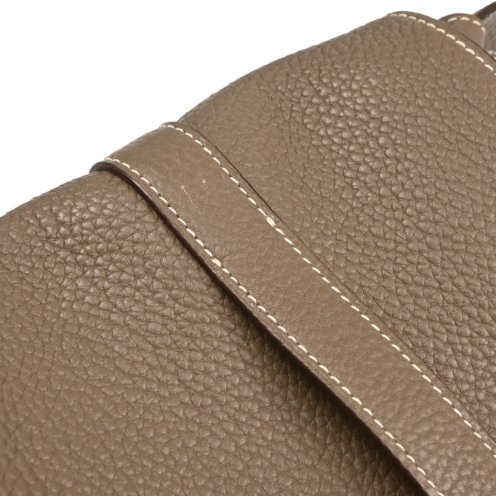 Hermes 2011 Etoupe Taurillon Clemence Pochette Steve Shoulder Bag