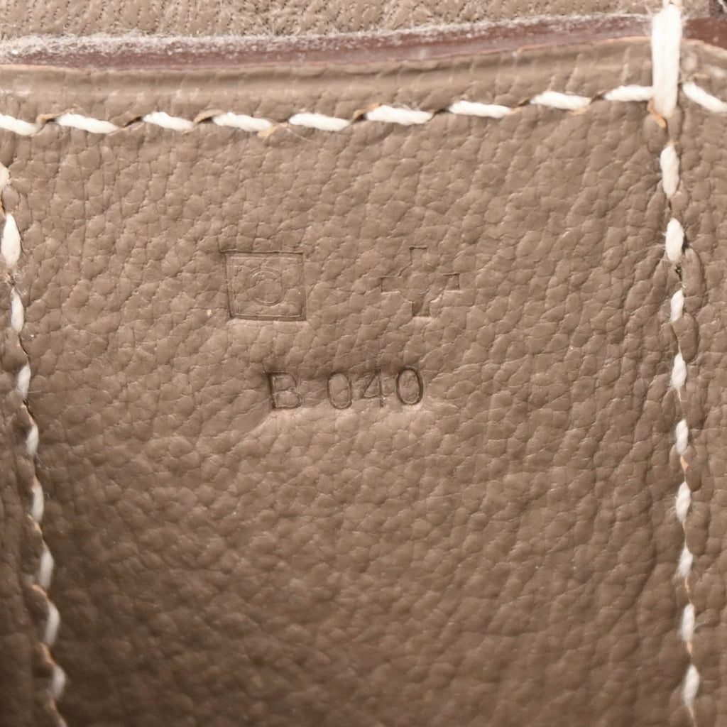 Hermes 2011 Etoupe Taurillon Clemence Pochette Steve Shoulder Bag