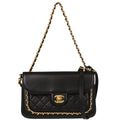 Chanel 2017 Black Lambskin Unchained Flap 2way Shoulder Handbag