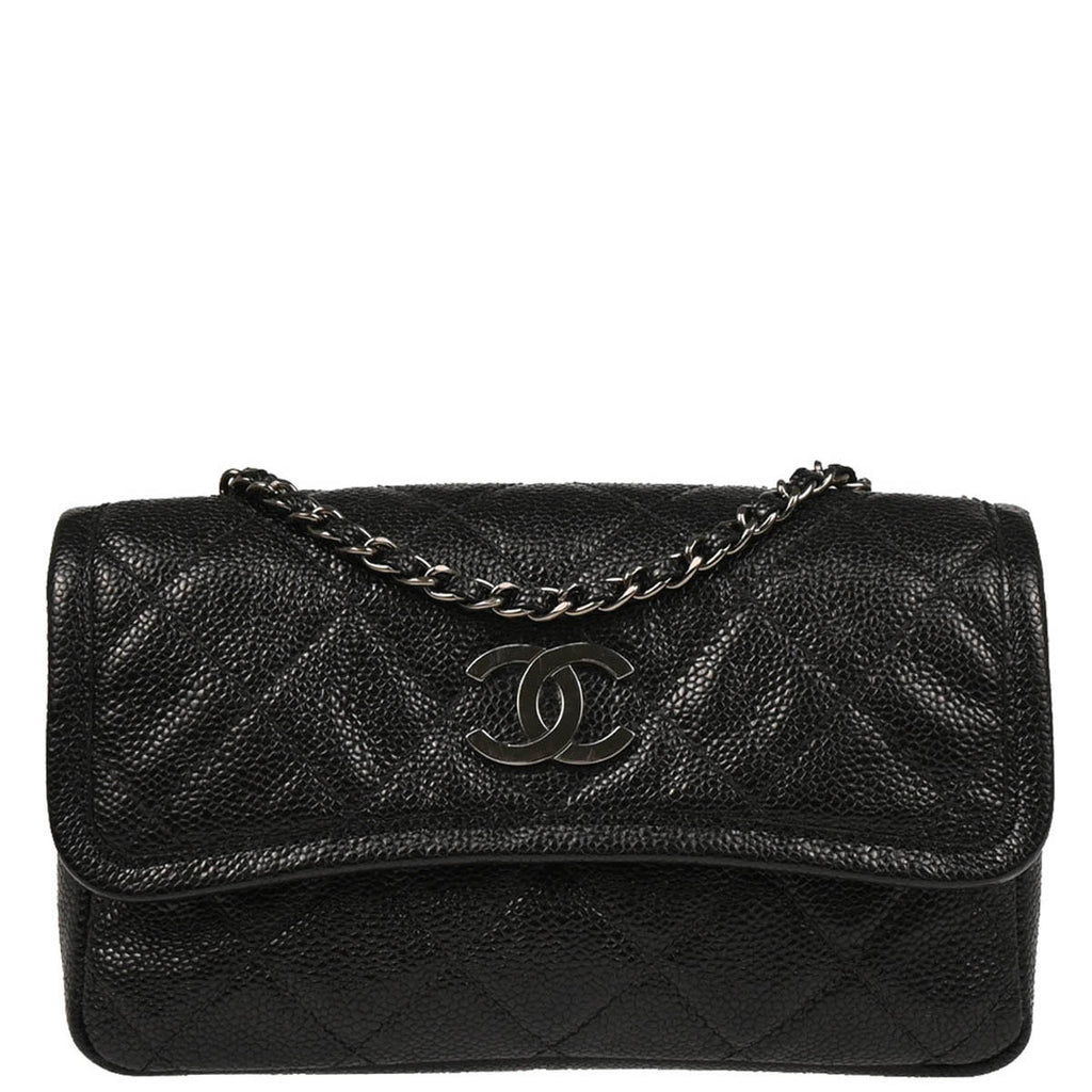 Chanel 2014-2015 Black Caviar Shoulder Bag