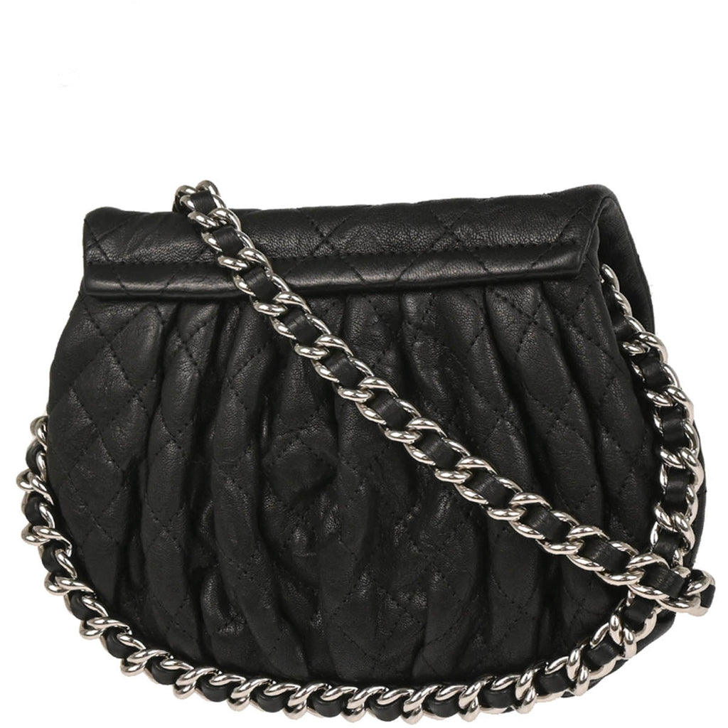 Chanel 2014 Black Calfskin Chain Around Shoulder Bag