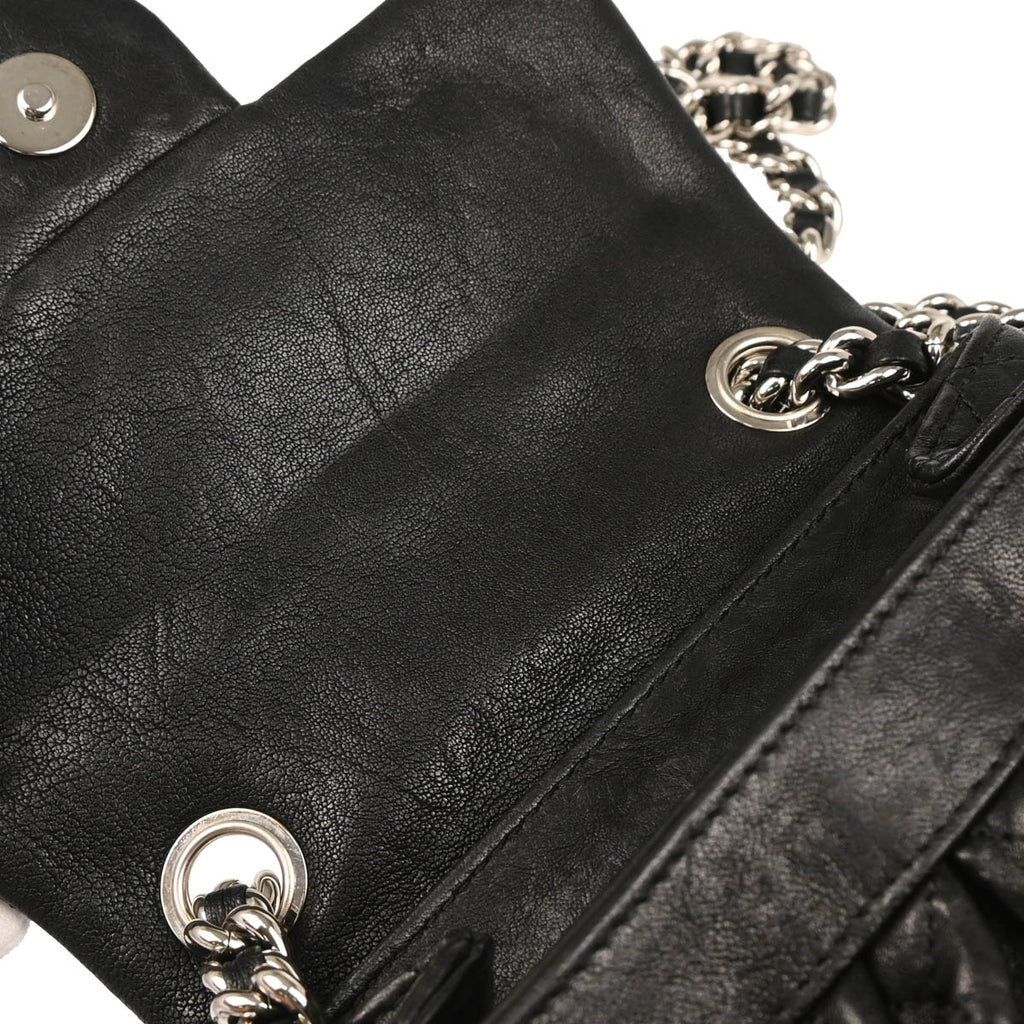 Chanel 2014 Black Calfskin Chain Around Shoulder Bag