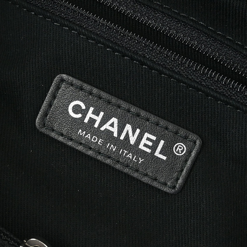 Chanel 2018 Black Canvas Small Deauville 2way Shoulder Tote Bag