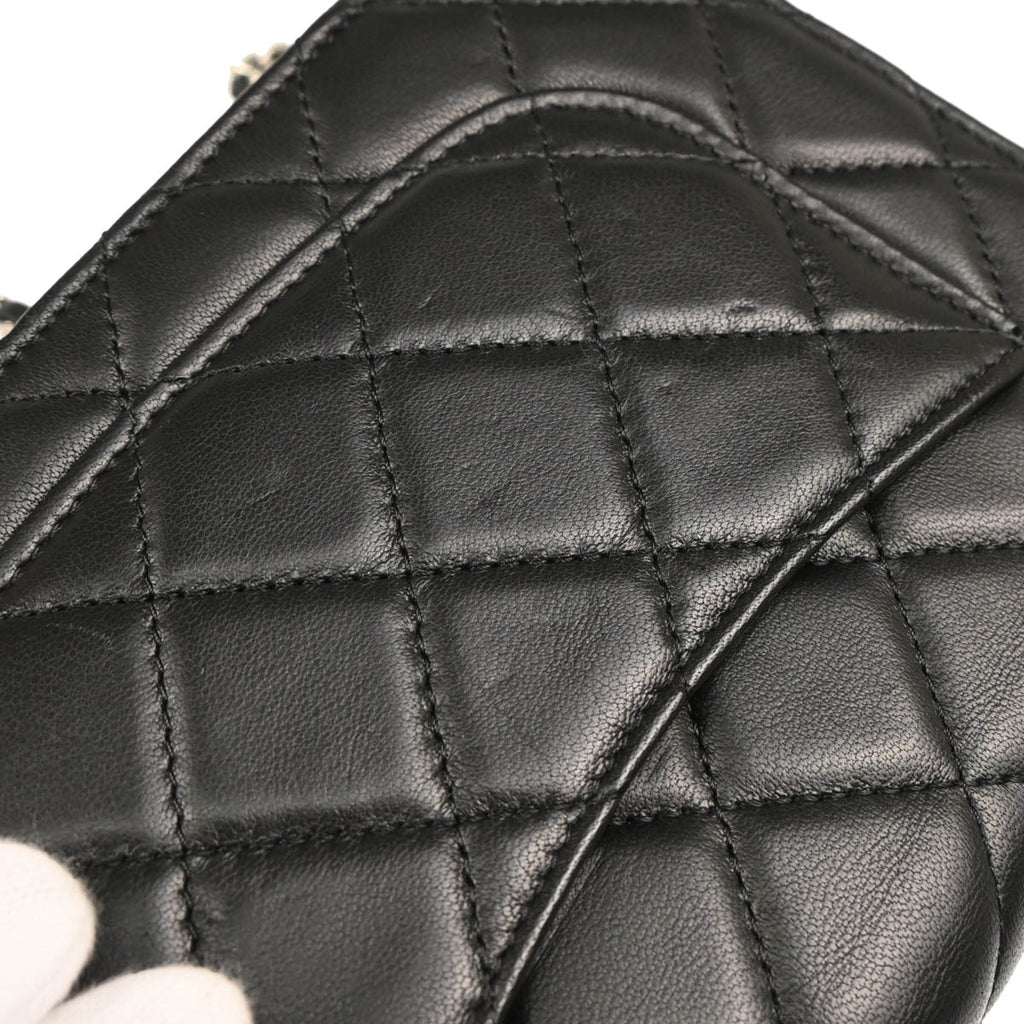 Chanel 2016-2017 Black Lambskin Classic WOC Wallet On Chain