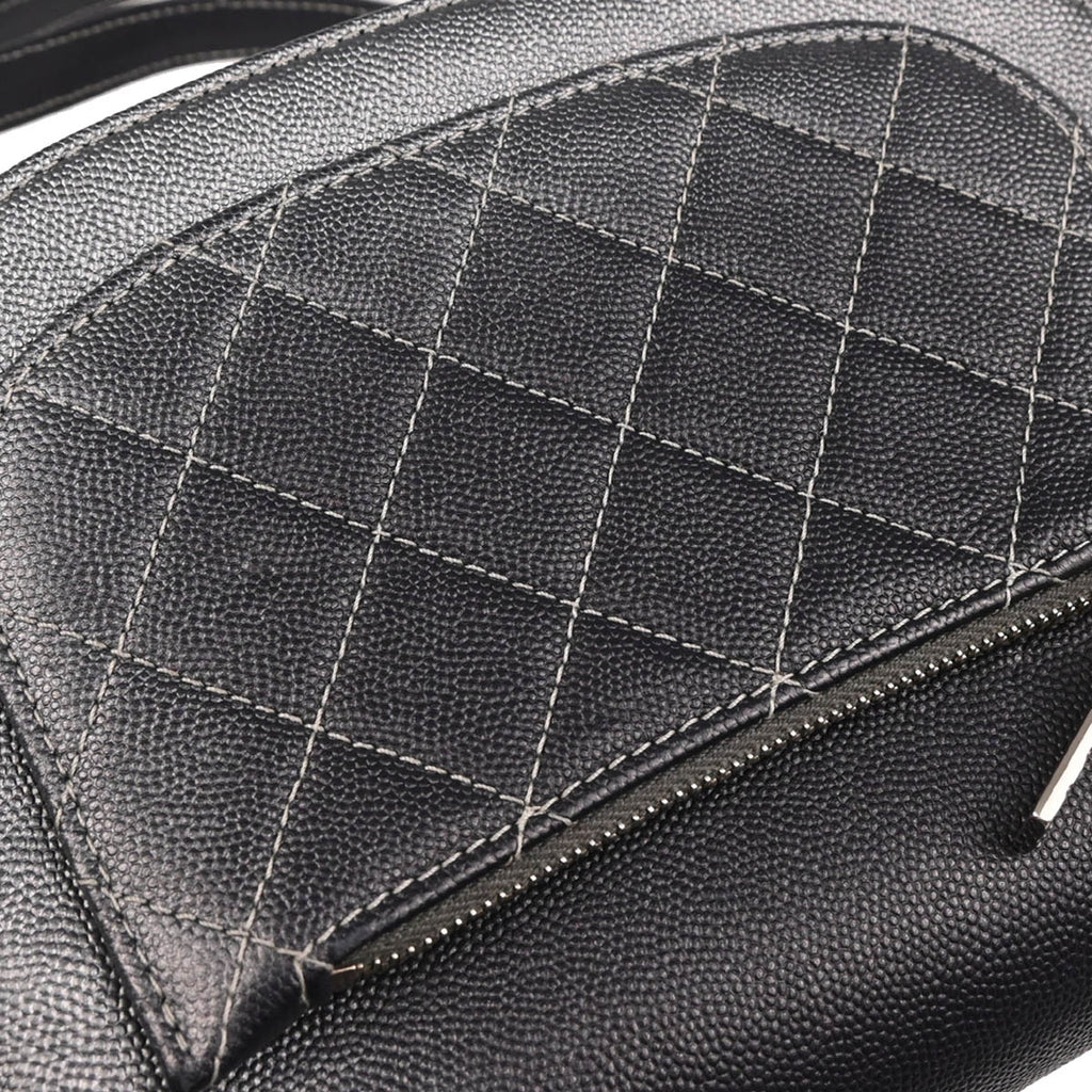 Chanel 2019 Gray Silver Caviar Coco Curve 2way Shoulder Handbag