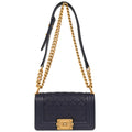 Boy Chanel 2018 Navy Caviar Small Chain Shoulder Bag