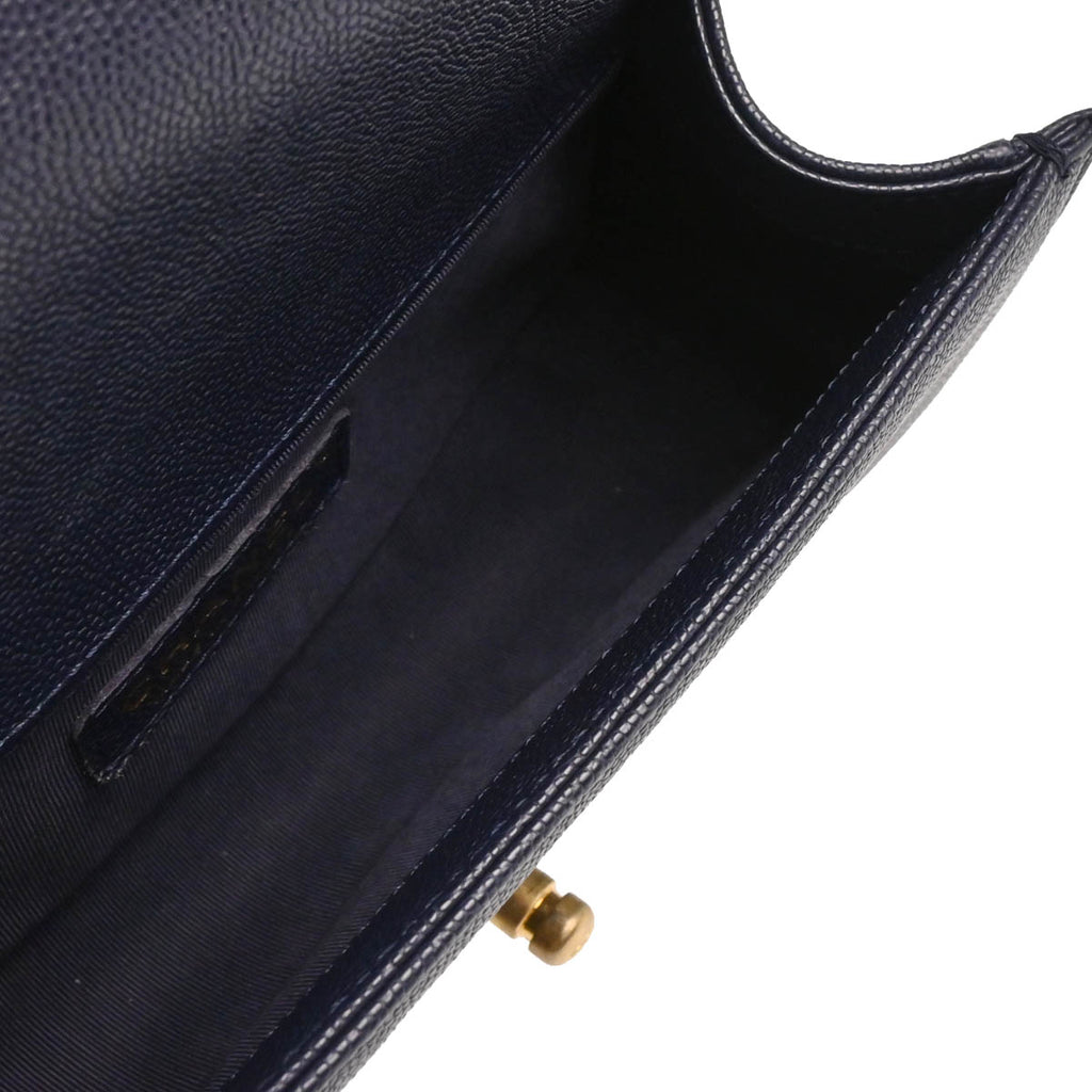 Boy Chanel 2018 Navy Caviar Small Chain Shoulder Bag