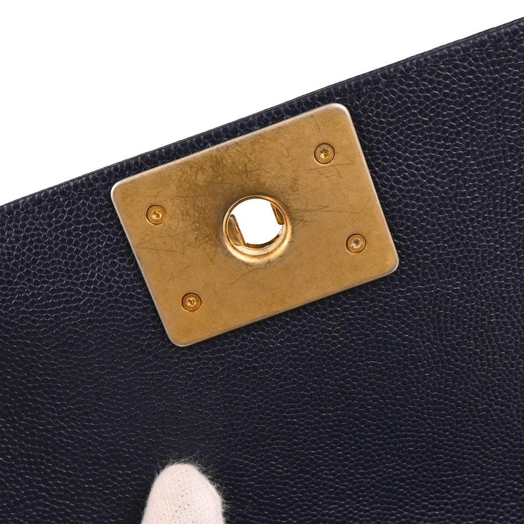 Boy Chanel 2018 Navy Caviar Small Chain Shoulder Bag