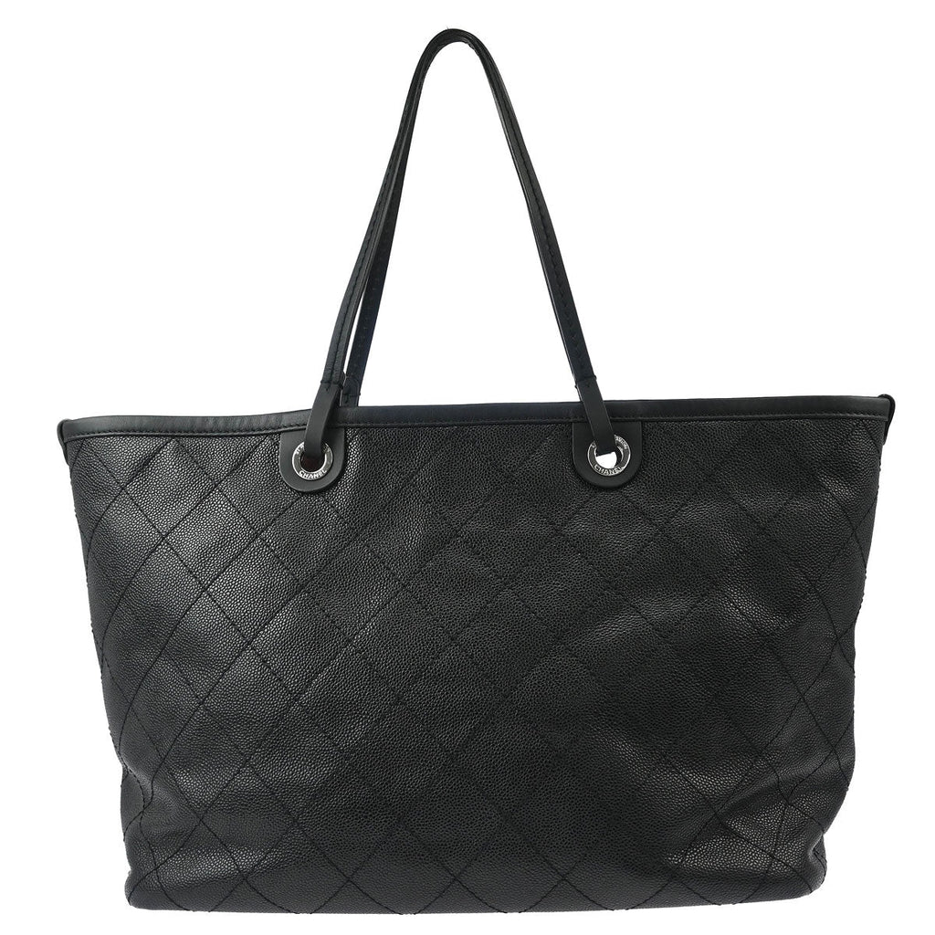 Chanel 2014 Black Caviar Shopping Fever Tote Handbag