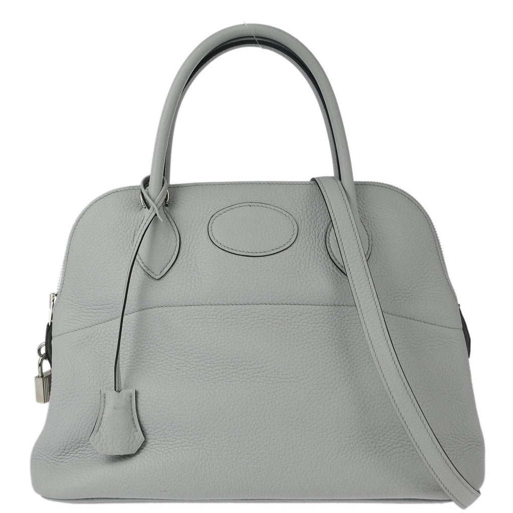Hermes 2019 Blue Pale Taurillon Clemence Bolide 31 2way Shoulder Handbag
