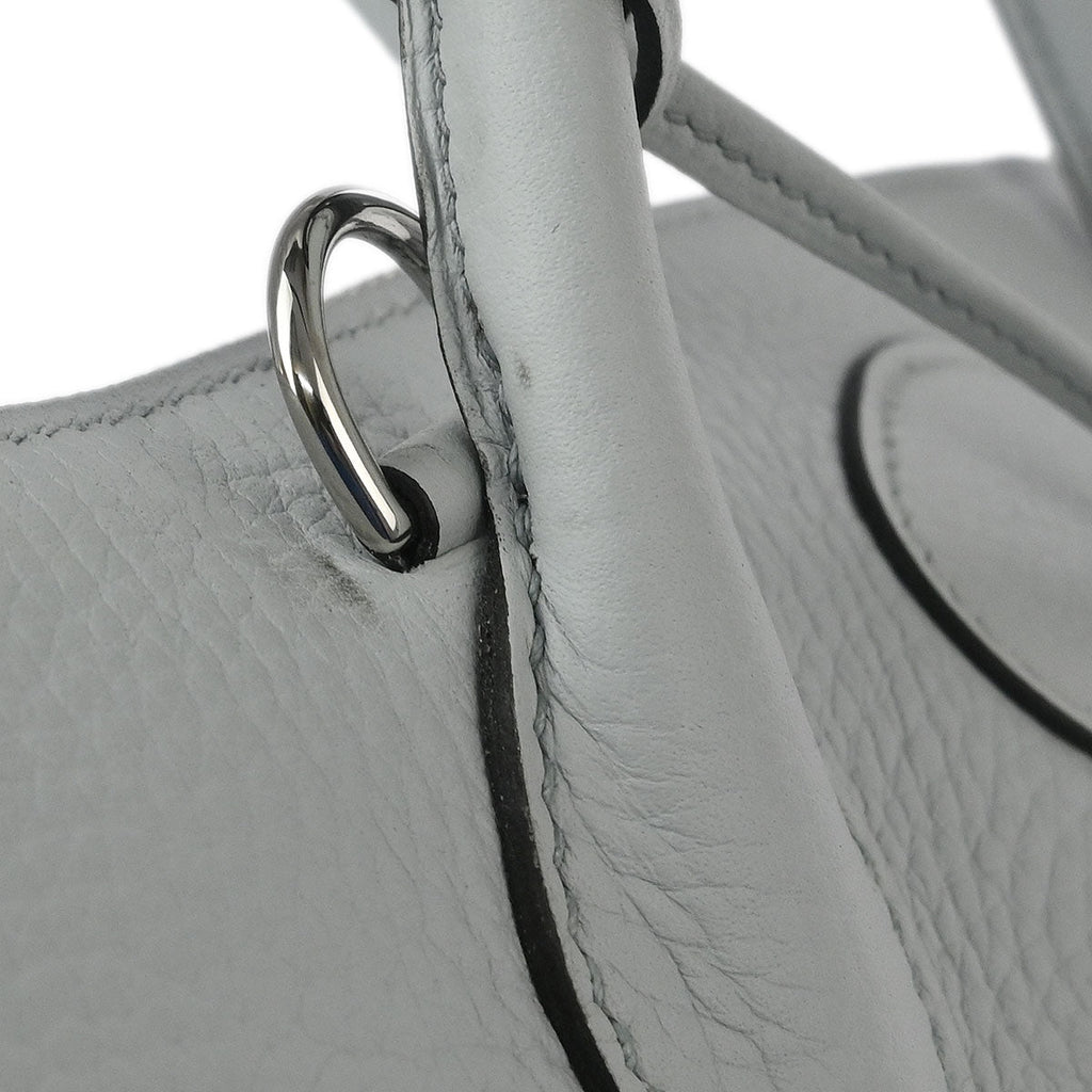 Hermes 2019 Blue Pale Taurillon Clemence Bolide 31 2way Shoulder Handbag