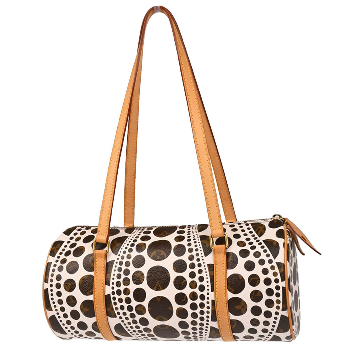 Louis Vuitton Yayoi Kusama 2012 White Pumpkin Dot Papillon 30 Handbag M40687