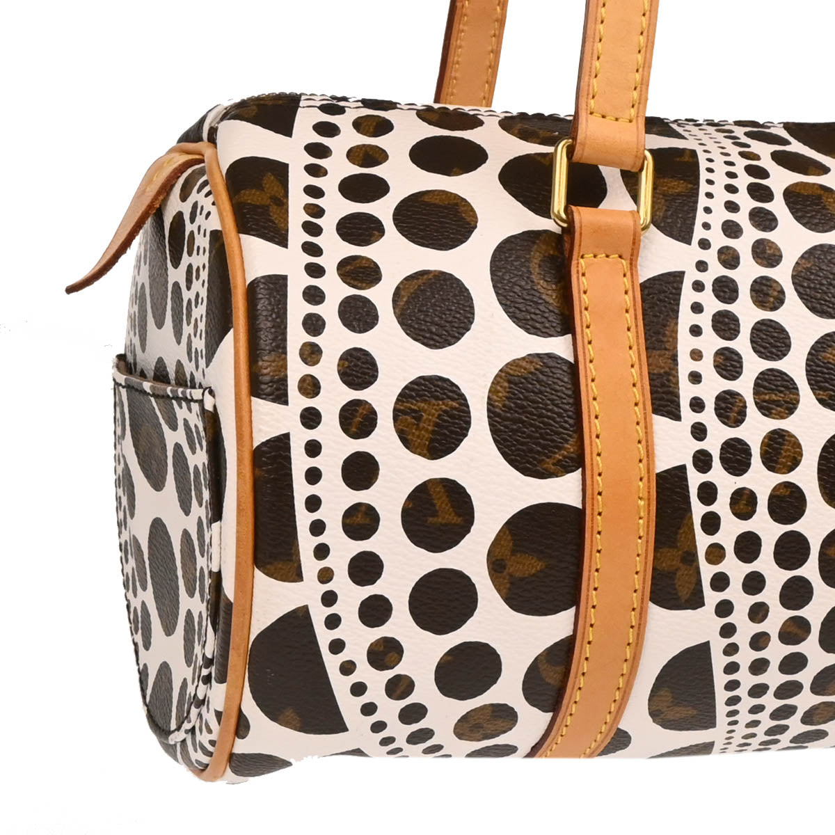Louis Vuitton Yayoi Kusama 2012 White Pumpkin Dot Papillon 30 Handbag M40687