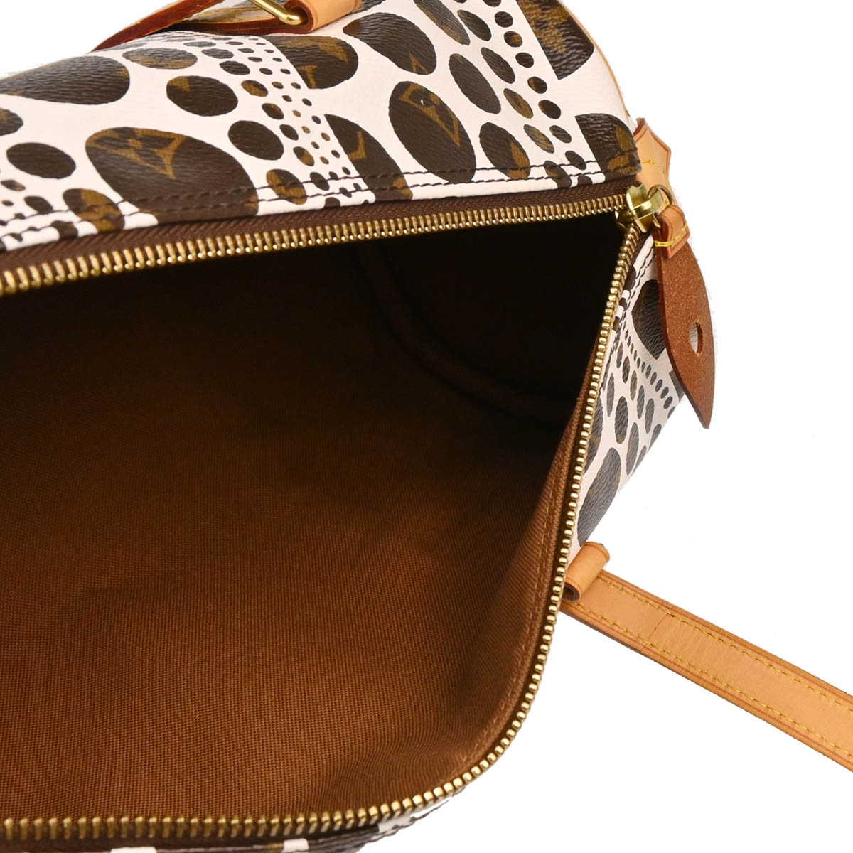 Louis Vuitton Yayoi Kusama 2012 White Pumpkin Dot Papillon 30 Handbag M40687