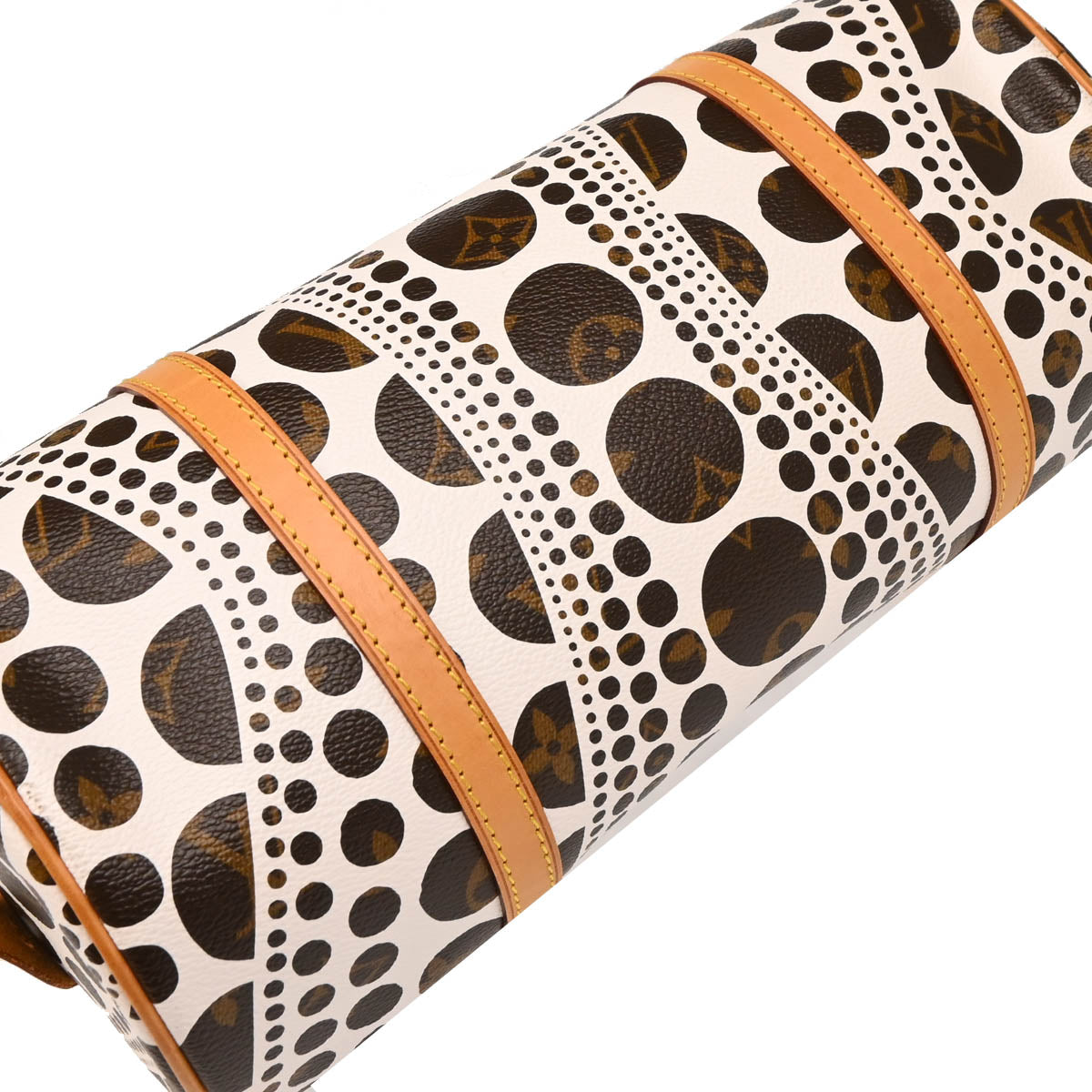 Louis Vuitton Yayoi Kusama 2012 White Pumpkin Dot Papillon 30 Handbag M40687