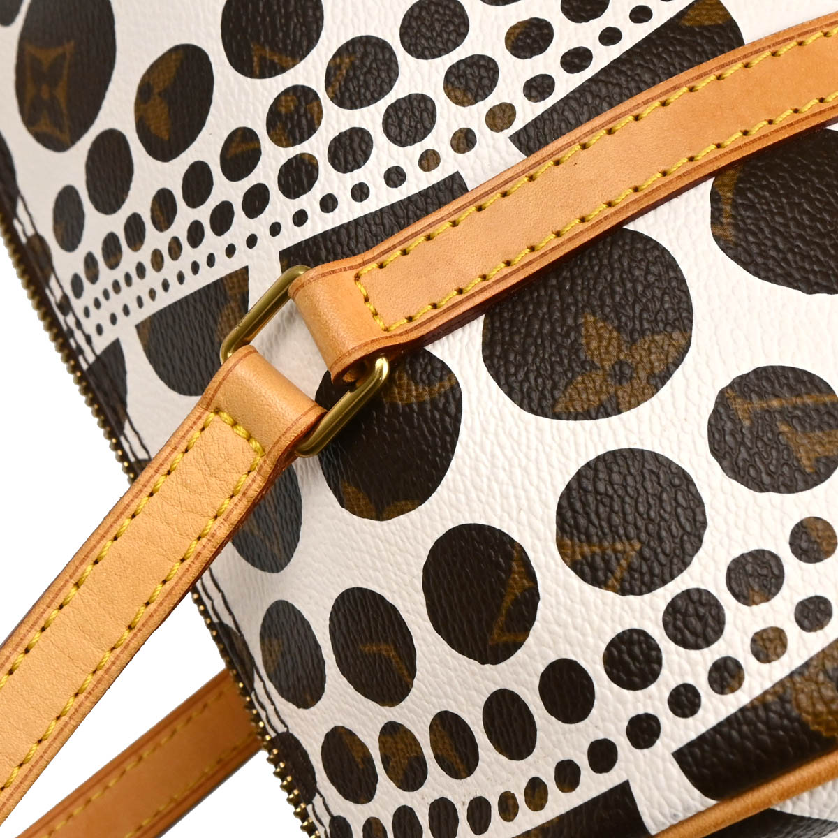 Louis Vuitton Yayoi Kusama 2012 White Pumpkin Dot Papillon 30 Handbag M40687