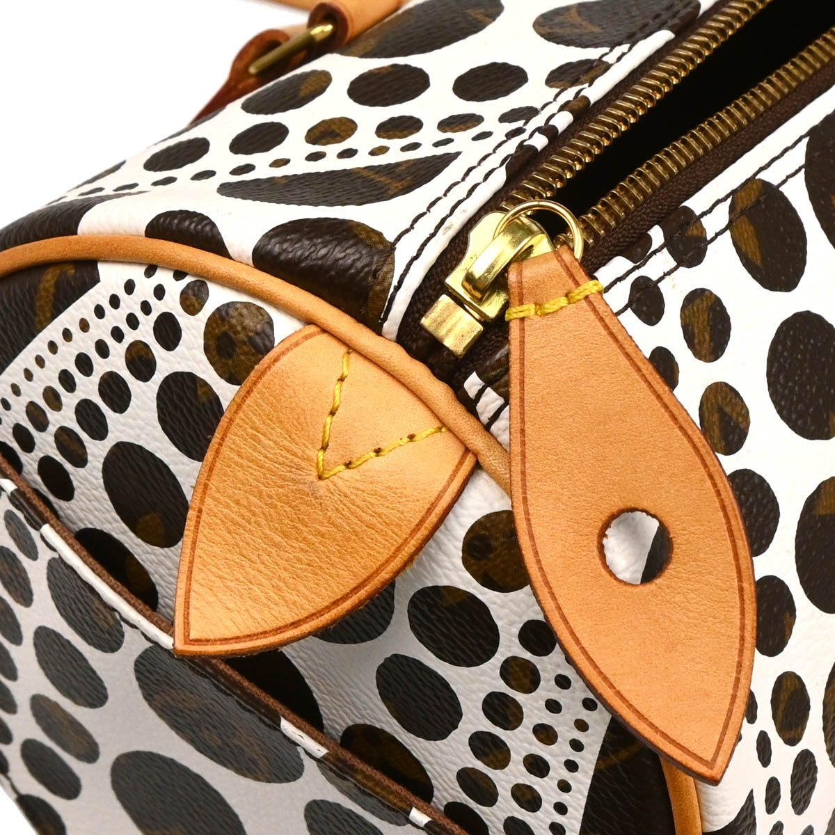 Louis Vuitton Yayoi Kusama 2012 White Pumpkin Dot Papillon 30 Handbag M40687