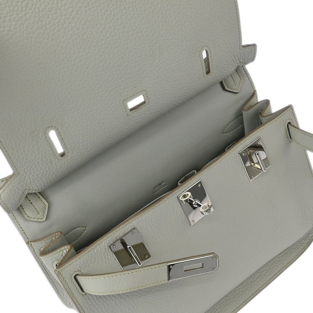 Hermes 2013 Pearl Grey Taurillon Clemence Jypsiere 28 Shoulder Bag