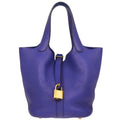 Hermes 2017 Blue Electric Taurillon Clemence Picotin Lock 18 PM Handbag