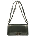 Boy Chanel 2012 Metallic Gray Calfskin Medium Shoulder Bag