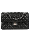 Chanel 2019 Black Lambskin Small Classic Double Flap Shoulder Bag