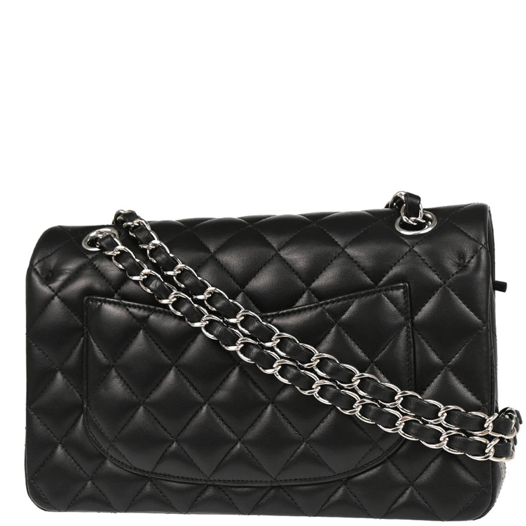 Chanel 2019 Black Lambskin Small Classic Double Flap Shoulder Bag