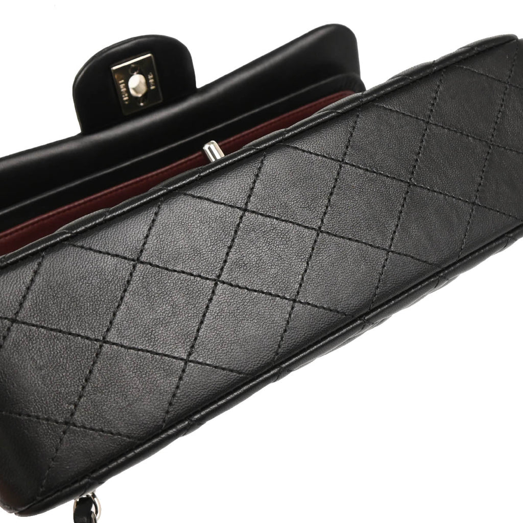 Chanel 2019 Black Lambskin Small Classic Double Flap Shoulder Bag
