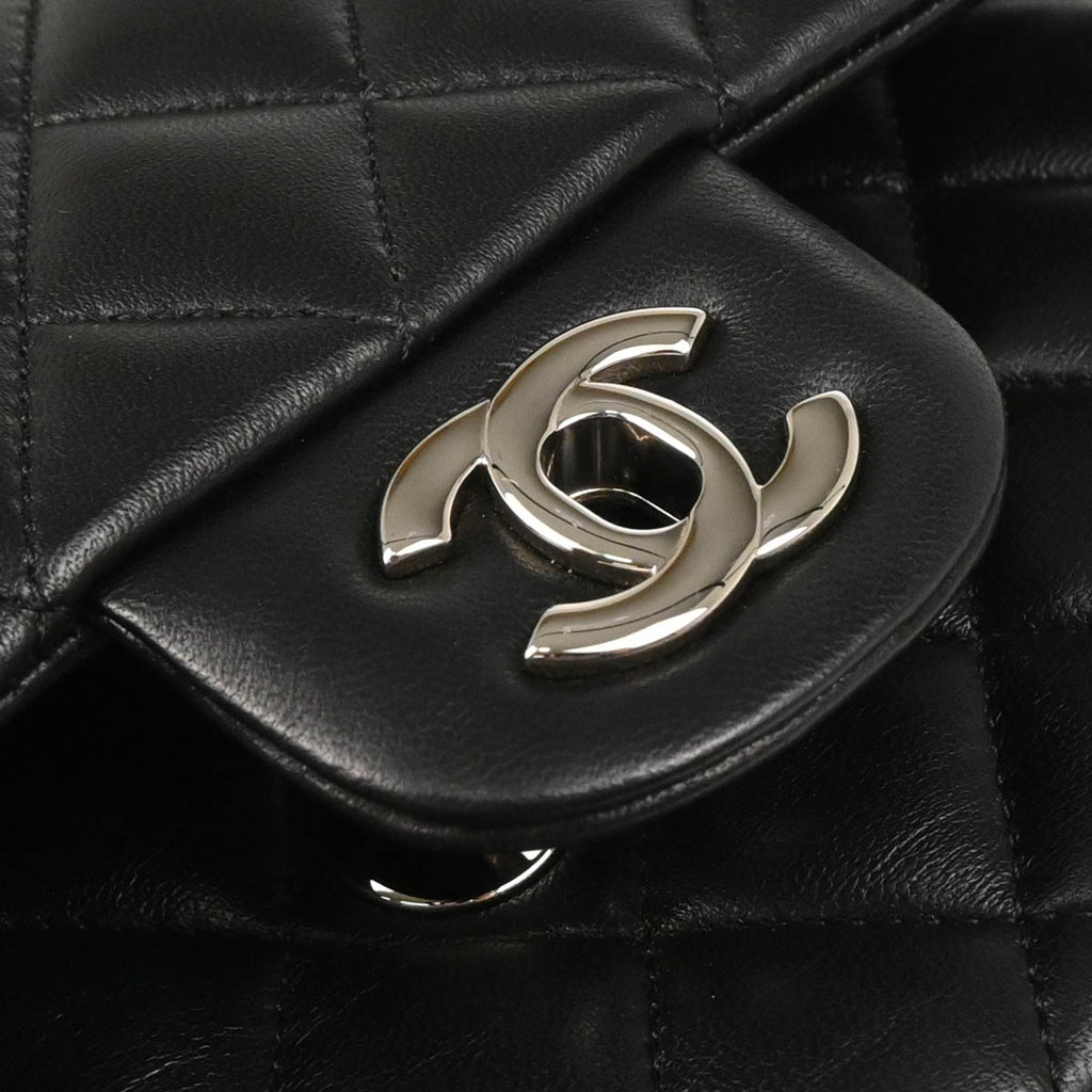 Chanel 2019 Black Lambskin Small Classic Double Flap Shoulder Bag